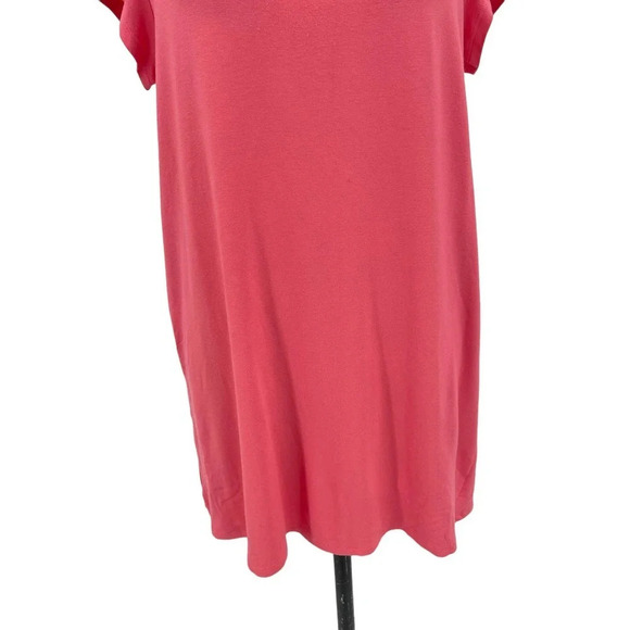Eileen Fisher Pink Coral Short Sleeve Jersey Tunic Top‎ Size Large - Picture 3 of 8